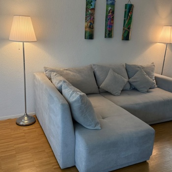 Bequemes Schlafsofa / Ecksofa in Hellgrau – Top Zustand! Bild 3