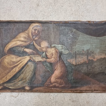 Sehr alte religiöse antike Öl-Gemälde aus dem 17/18 Jahrh. Bild 3