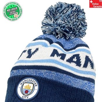 Manchester City Beanie Man City Mütze Bommel Kappe Bild 2
