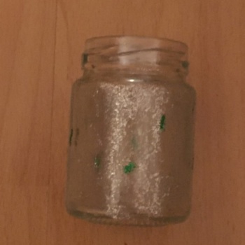 Glasvase glitzerfarbe silbergrün