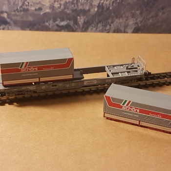 Modellbahn Spur N: Rarität SBB HUPAC Taschenwagen "schöni" Bild 3