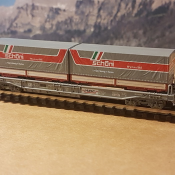 Modellbahn Spur N: Rarität SBB HUPAC Taschenwagen "schöni"