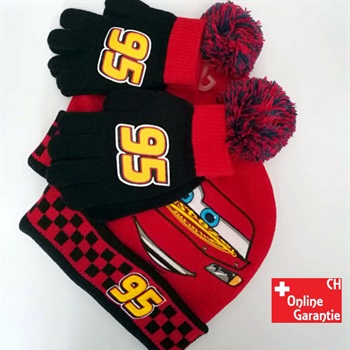 Lightning McQueen Winter Mütze Beanie Handschuhe Bild 2