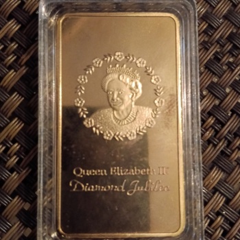 Queen Elisabeth II. vergoldete Medaille Diamantenhochzeit