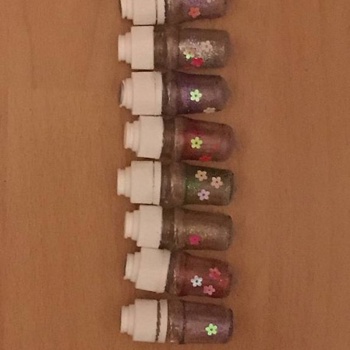 8er Set mini Deko Fläschchen Setzkasten