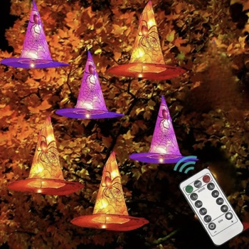 6 Stück hängende Hexenhüte-Lichterkette Bild 2