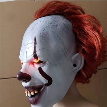 Clown Maske Rot LED Augen Grinsend Fasnacht Bild 2