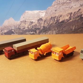 Spur N, WIKING Modellautos: 5 LKWs Magirus Deutz / Mercedes