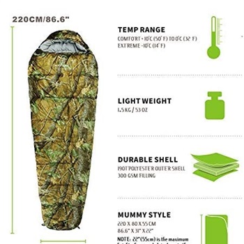Militär Schlafsack Camouflage Mumienschlafsack Bild 3