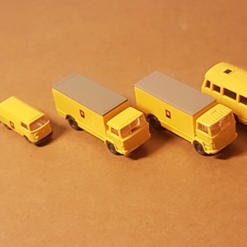 Spur N, WIKING Modellautos: Konvolut 6 PTT-Fahrzeuge Post