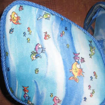 Kulturtasche Tasche Spiegel Diddl Maus blau Fische Bild 3